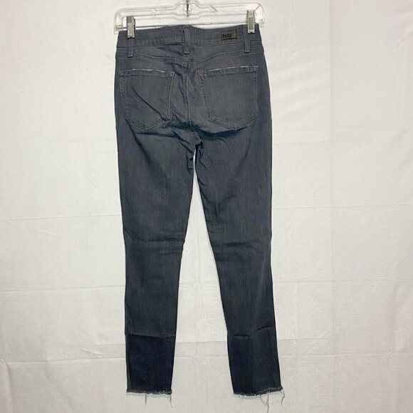 Paige Verdugo Ankle Gray Jeans Raw Cut Hem Skinny Sea Salt Women Size 27x27 - Picture 6 of 7